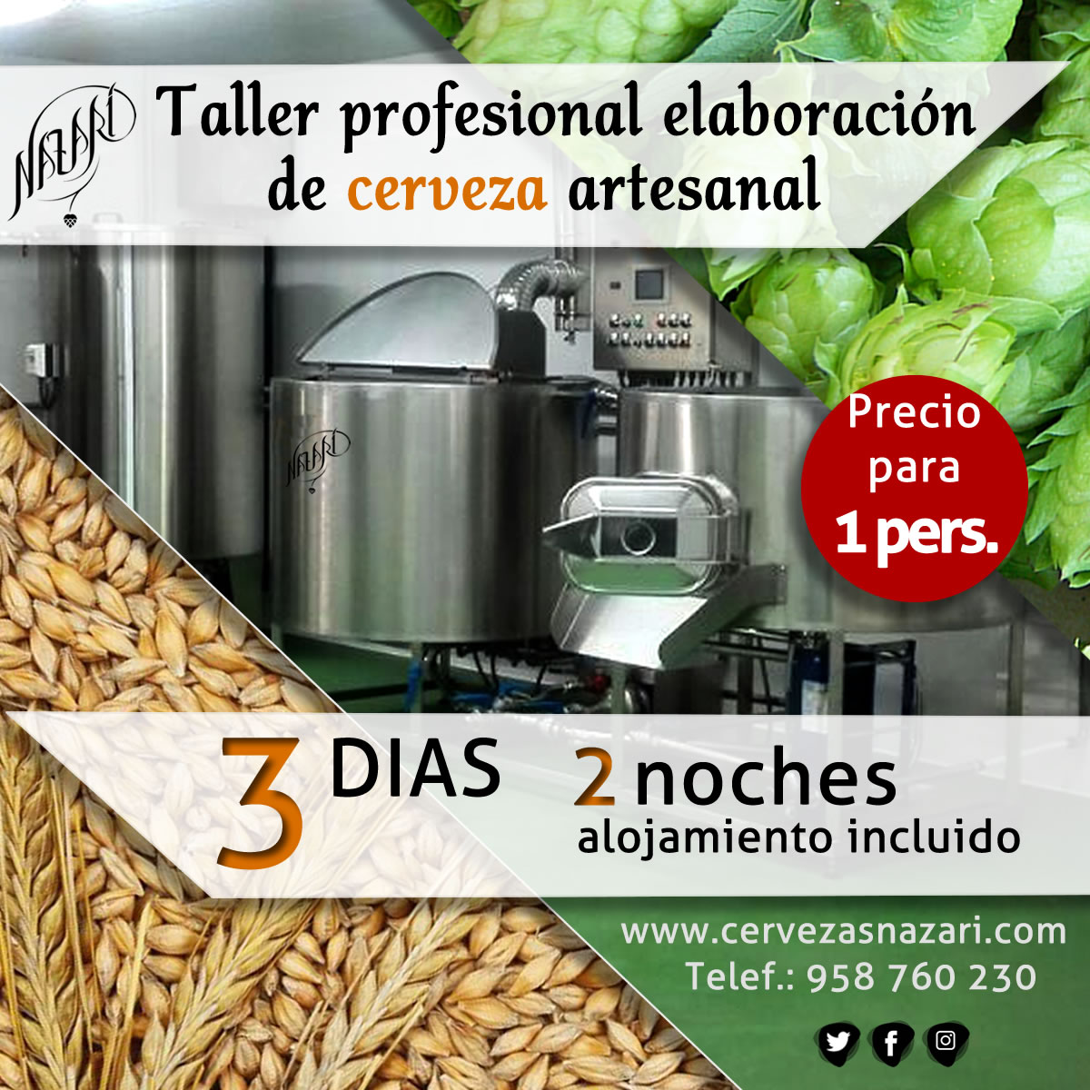 Taller Elaboración Cerveza 1 plaza. – Cervezas Nazarí